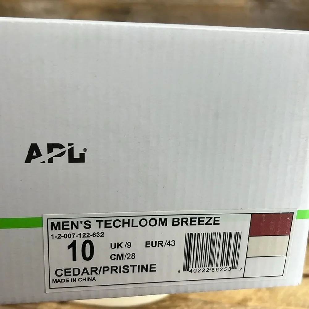 APL Men's Techloom Breeze Sneakers - Cedar/Pristine - 10 - New in box